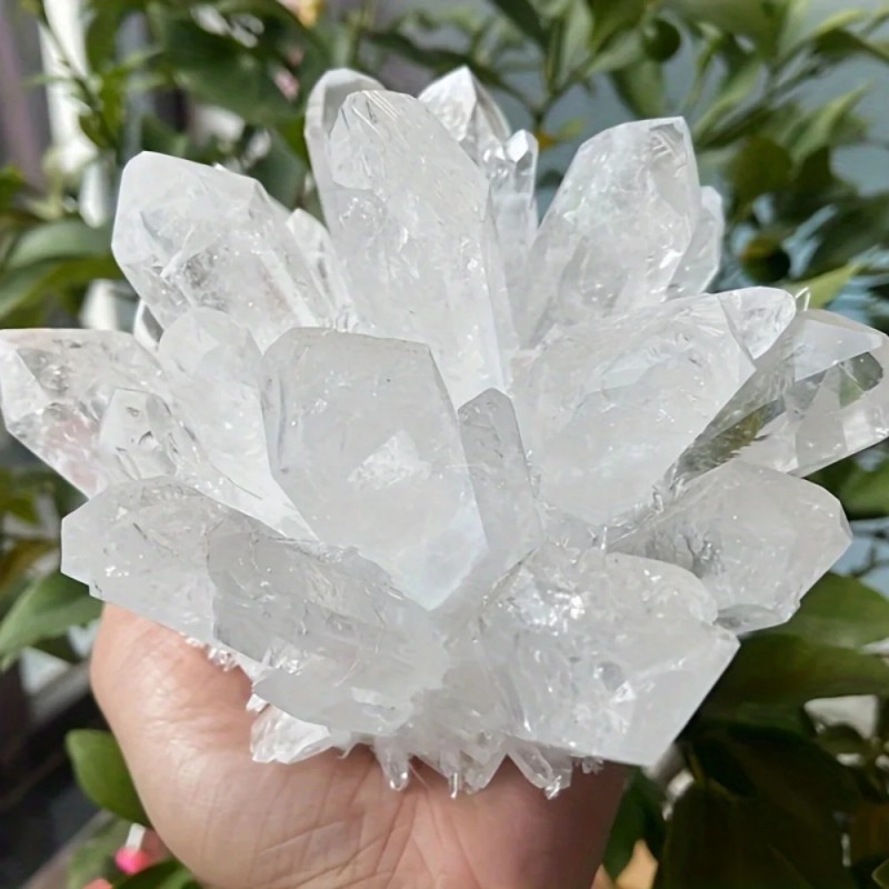 Extra Large Rough Clear Quartz White Crystal Cluster and Green