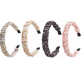 YOEMAYUNER Cute Headbands for Women Girls Fashion Headbands Ruched Headband Colorful Headband Solid Color Hair Hoops Floral Headbands Set(Multicolor, 8PCs)
