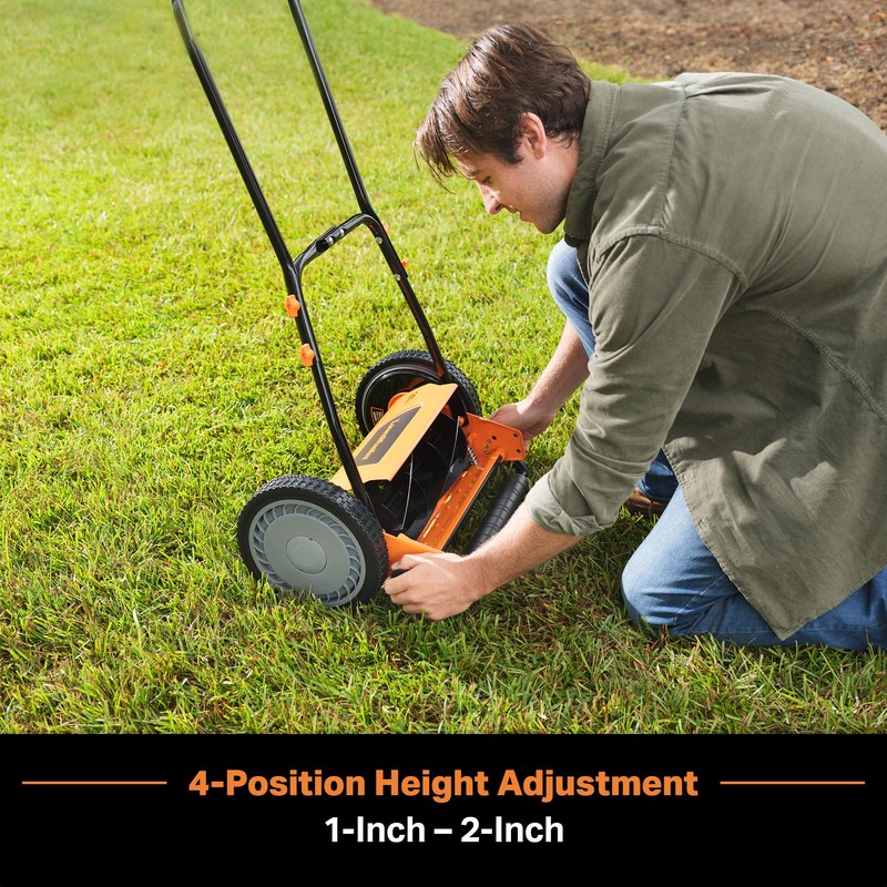 LawnMaster LMRM1401 Push Reel Lawn Mower 14-Inch 5-Blade