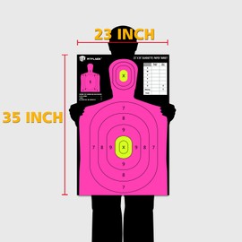 Atflbox 5-Color Silhouette Paper Target for The Range, 23X35 inch High Visibility Target Paper for Indoor and Outdoor Use, Suitable for Handguns, Pistols, Rifles, Airguns, Pellet BB Guns (25 Pack)