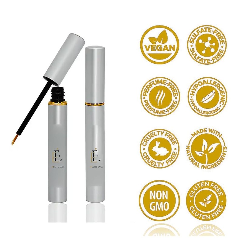 Elite Eves Natural Eyelash Serum - Longer, Thicker Lashes &