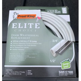Frost King Elite Choice Door Weatherseal Replacement 1/2" x 3/4" x 7' Long White