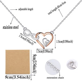 KEYCHIN Retirement Necklace With Message Card Coworker Retired Gifts Happy Retirement Jewelry Farewell Gifts For Coworker,Friends,Teachers,Family (Retirement Infinite Heart)