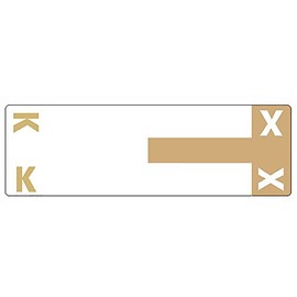 Smead AlphaZ NCC Color-Coded Labels, Letters K&X, Light Brown, 100 Labels per Pack (67162)