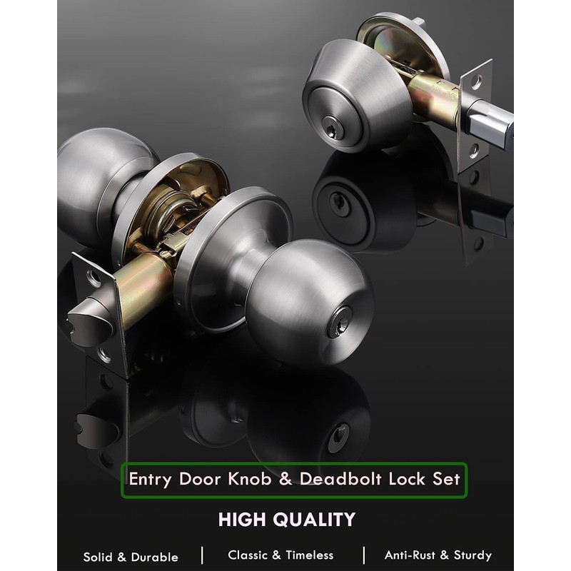 Brotima 4 Pack Keyed Alike Door Lock Set with Deadbolt,
