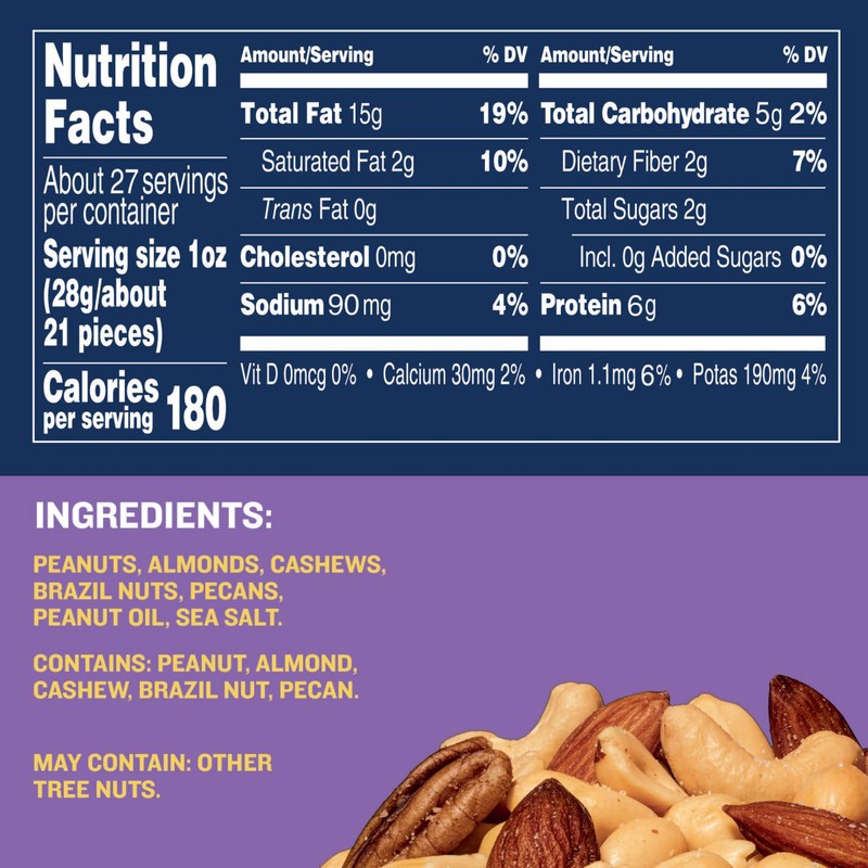 Planters Mixed Nuts Jar, 27 Ounce