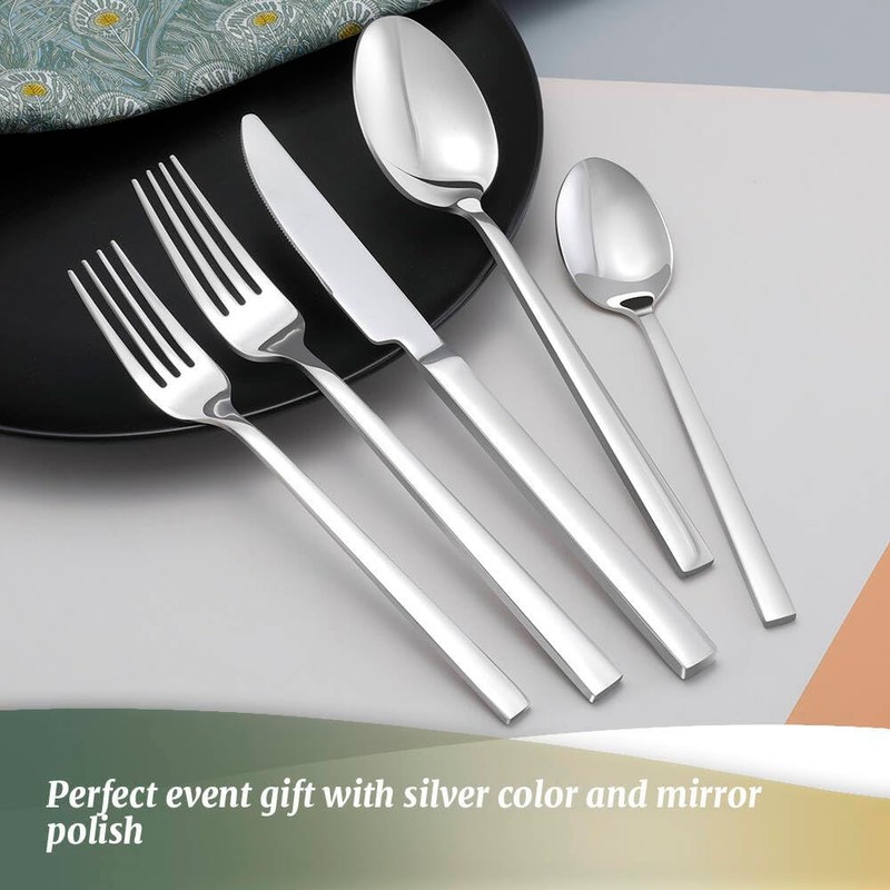 Kelenfer Silverware Set Flatware Set 18/10 Stainless Steel Mirror Polished