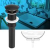 Kitchen Bathroom Basin Sink Solid Brass Popup Drain Stopper Black