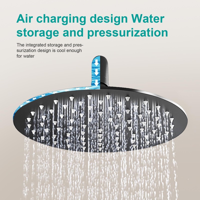 AULEEND All Metal Rain Shower Head - Heavy Duty Stainless