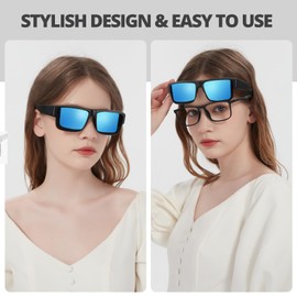 LVIOE Polarized Sunglasses Fit Over Glasses for Women Men, Wrap Around Over Sunglasses with UV Protection LS4101