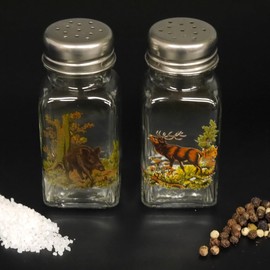GTK - Geweihe & Trophäen KRUMHOLZ Salt & Pepper Shaker Set with Coloured Hunting Motif