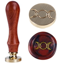 Tranditional Triple Moon Goddess Wax Seal Stamp Wiccan Vintage Sealing Wax Stamp 25mm 0.98'' Unique Witchcraft Goddess Copper Sealer for DIY Gift Idea