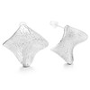 Unique Statement Earring Irregular Geometric Stud, Hammered Pattern, Party Event