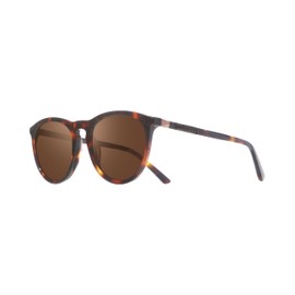 Revo Sunglasses Sage: Polarized Lens with Handmade Eco-Acetate Round Tortoise Frame with Terra Lens