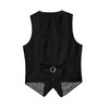 Boy Vest Black Tweed Kids Casual Waistcoat Formal Wedding Party