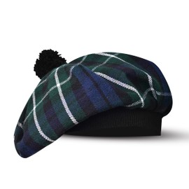 Scottish Hat Tam o Shanter Scottish Bonnet Tartan hat Acrylic Wool with Pompom (US, Alpha, One Size, Standard, Graham Modern)
