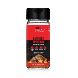 PACK of 6 - BBQ Rub 2.3 oz (65 gm) w/Convenient Dual Sifter Cap Sweet Smoky Spicy taste Used for Grilling Barbecuing Roasting Marinating Seasoning for Stir Fry Chicken Ribs Steak by Pride of India