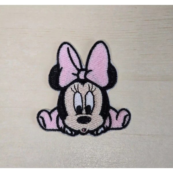 Handmade Baby Minnie Mouse 2.25 inch Iron on Embroidered Applique