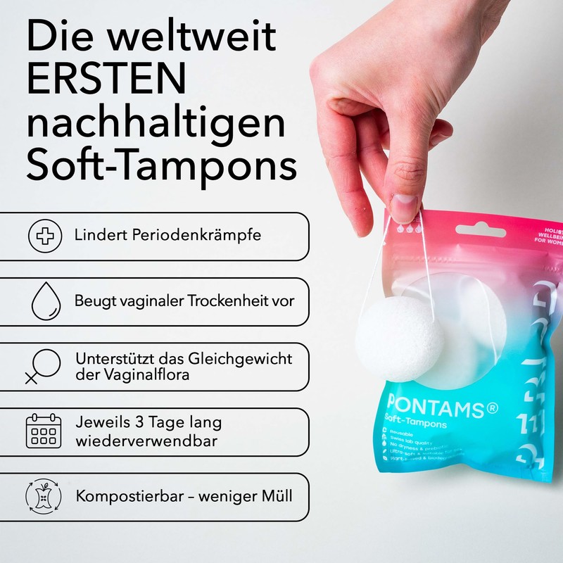 PERIOD PONTAMS Soft Tampons for Women - 3 Day Reusable