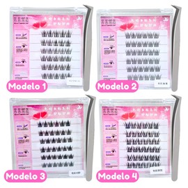 Kit Pestañas Con Pegamento Postizas Para Extenciones de Pestañas Volumen Natural Pestañas Coreanas Press On Lahes + Pinza Aplicadora 10-12mm (modelo 7)