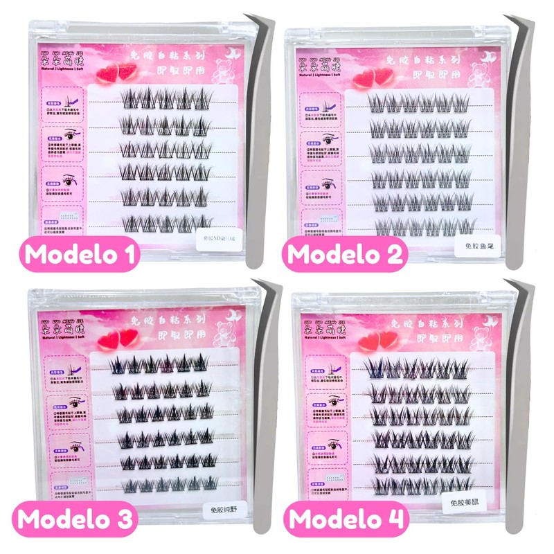 Kit Pestañas Con Pegamento Postizas Para Extenciones de Pestañas Volumen
