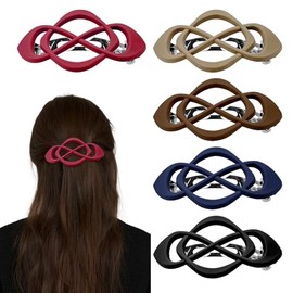 5PCS Flat Hair Clips for Women, Flat Hair Claw Clips Hollow Curved Hair Claw, Strong Hold Hair Clips