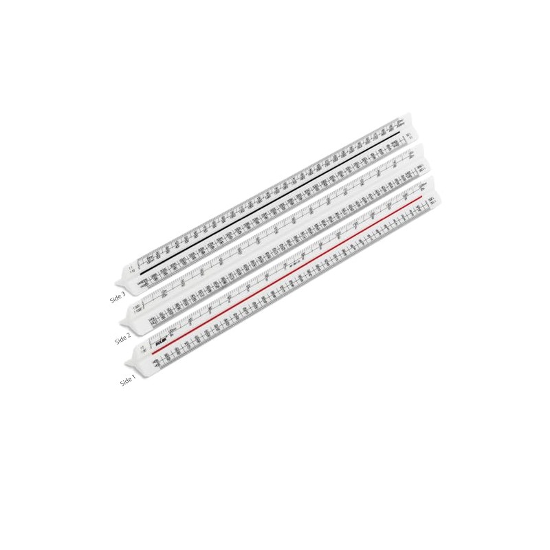 Rulex 30cm 300mm Triangular Scale Ruler 1:1 1:10 1:2 1:20/1:5