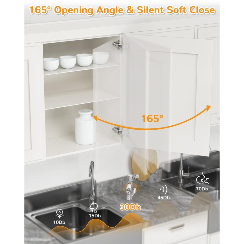 Chibery 2 Pair 135 Degree & 165 Degree Hinges Kit