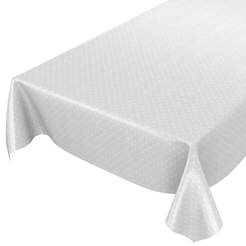ANRO Oilcloth Tablecloth Oilcloth Tablecloth Polka Dots Plain Grey Oval