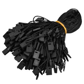 1000pcs String for Hang Tags 6.7inch, Clothing Tag Rope, Snap Lock Pin Loop Fastener Hook Ties for Attaching Labels Disposable Price Tags Clothes Jewelry Luggage Accessories, 17CM (Black)