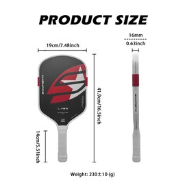Toolzia Professional Carbon Fiber Pickleball Paddle - Thermoformed 16mm EPP Foam Core, Meets USAPA Specs
