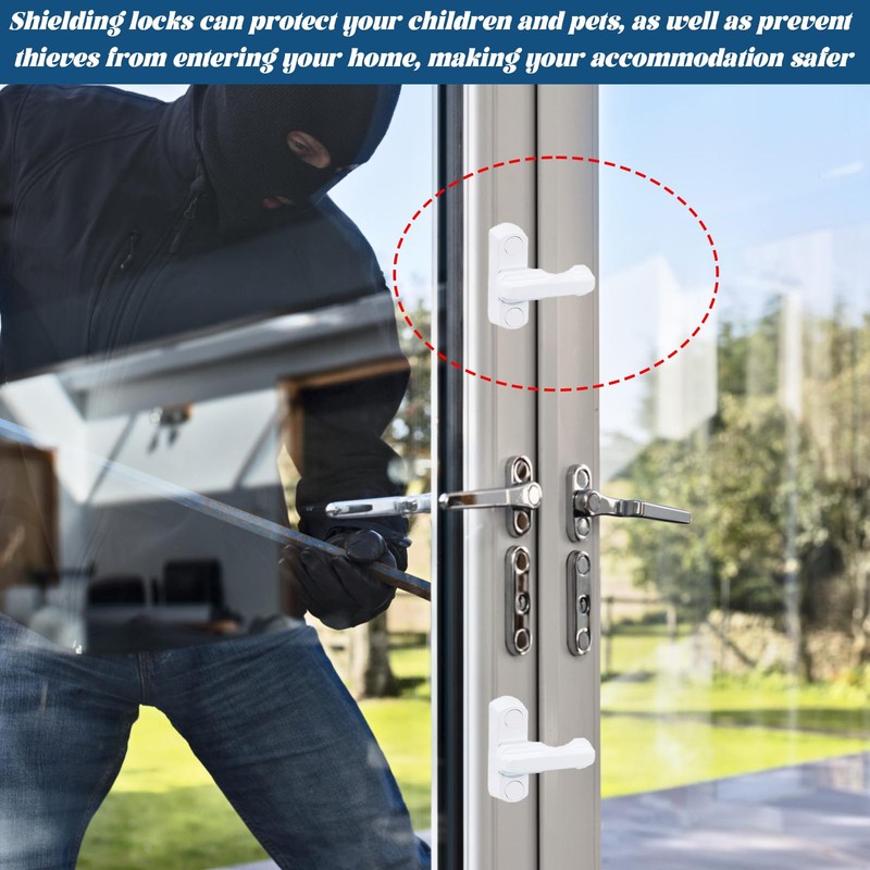 8Pcs Sash Jammer Blocker, Door Jammer Sash Window Locks for