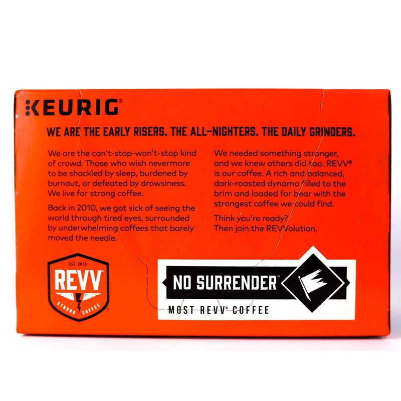 REVV No Surrender, Single-Serve Keurig K-Cup Pods, Dark Roast Coffee,