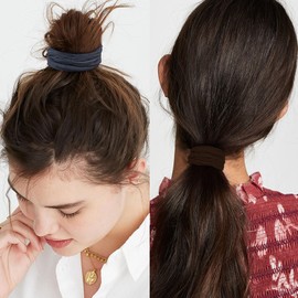 Fuyunohi Hair Rubber Hair Rubber Hair Elastic Stylish Non-marking Hair Rubber Set of 6 Hair Accessories, Hair Clip, Korean Style, Simplified, Plain, Non-Cut Rubber, Stretchable, High Elasticity, Adults, Men's, Women's, 3 Colors, Black, Blue, Coffee