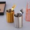 Gold Stainless Steel Fruit Fork Holder Dessert Spoon Holder Food