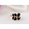 ACEFEEL Rose Gold Plated AAA Zircon Crystal Luxurious Black Enamel