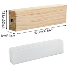 Rectangle Silicone Soap Mold, 2200ml/77oz Tall Skinny Soap Making Mold with Wooden Box and Lid for DIY Soap Making