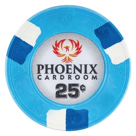 Gamers Lounge Phoenix Real Clay 10-gram Poker Chips (25-Pack) - Ultra Premium Casino Style Poker Chips ($0.25 Light Blue)