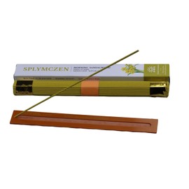 Natural Sandalwood Incense Sticks | Hand-Dyed with Amur Cork Bark | 91 Sticks with Holder | 100g for Meditation, Reading, Yoga & Positive Energy No Bamboo Core Genuine Materials Plant-Based