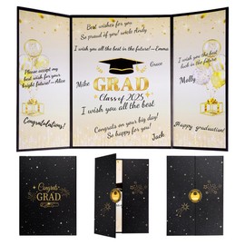 DXGSHSA Graduation Decorations 2025, Graduation Guest Book Black Gold, Class of 2025 Graduation Party Decorations, Congrats Grad Party Signing Card Board, College Gifts Favors Supplies for Women Men