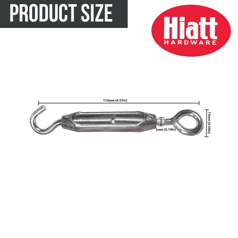 Hardware Solutions - Turnbuckle Wire Tensioner - Hook & Eye