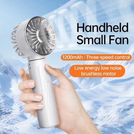 Portable Handheld Fan, Mini USB Rechargeable, Brushless Motor, 3 Speeds, Quiet Personal Desk Fan, Perfect for Home, Office, Travel, and Outdoor Use