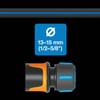 Fiskars Hose Connection, SoftGrip Contact Points, Universal Size, Diameter 1.3-1.5