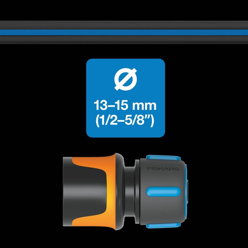 Fiskars Hose Connection, SoftGrip Contact Points, Universal Size, Diameter 1.3-1.5