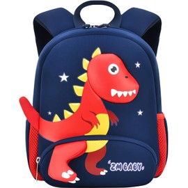 VIDOSCLA Dinosaur Backpack, Kids, Elementary School Students, Girls, Boys, Children, Backpack, Low Grade, High School, Excursion, Travel, Popular, Fashionable, Waterproof, Large Capacity, a blue+red