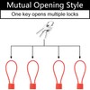 4 Pack Cable Padlock with Keys Alike,(1.3''/33mm) Wide Lock Body
