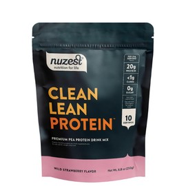 Nuzest - Pea Protein Powder - Clean Lean Protein, Premium Vegan Plant Based Protein Powder, Dairy Free, Gluten Free, GMO Free, Protein Shake (8.8 Ounce (Pack of 1), Wild Strawberry)