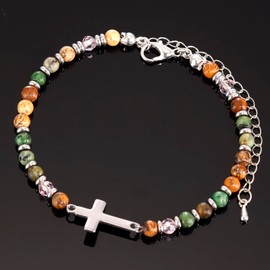 Kivosliviz Christian Cross Bracelet for Women Graduation Gifts for Teens Confirmation Baptism Gifts Unique Gift for Friends Daughter Mom Sister in Christ Birthday Christmas
