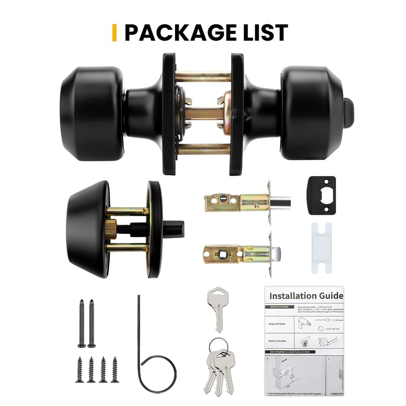 goldenwarm Exterior Deadbolt and Keyed Entry Door Knob Set, Key