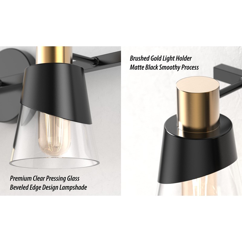 URSOLA Bathroom Lighting Fixtures Over Mirror, 2 Lights Bathroom Vanity